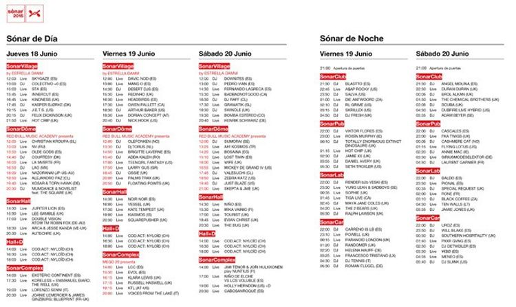 sonar horarios